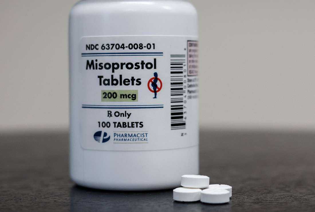  In this photo illustration, a bottle of Misoprostol tablets are displayed at a family planning clinic on April 13, in Rockville, Maryland