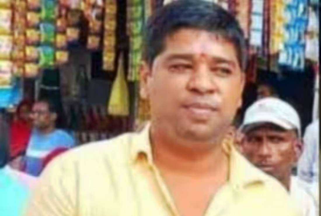 A video grab of Pravesh Shukla, an Indian political worker who was arrested by the police after a video showing him urinating on a local tribal man in central Madhya Pradesh state went viral on social media on June 4