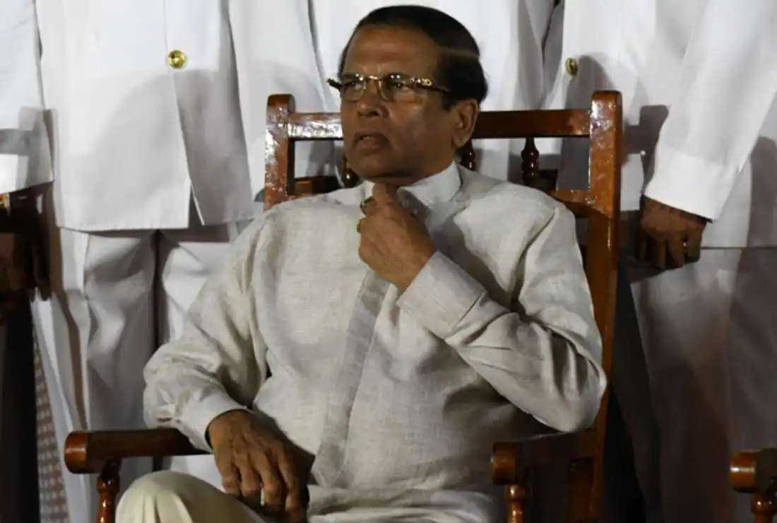 Sri Lanka's former president, Maithripala Sirisena, seen here in a photograph taken on June 6, 2019, has failed to pay for compensation to victims of the 2019 Easter Sunday bombings as ordered by the Supreme Court in January last