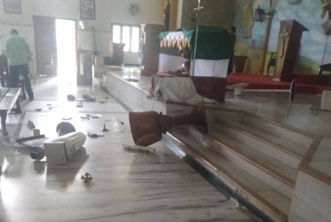 St. Gonsalo Garcia Church under Vasai diocese after it was ransacked by vandals on Aug. 11