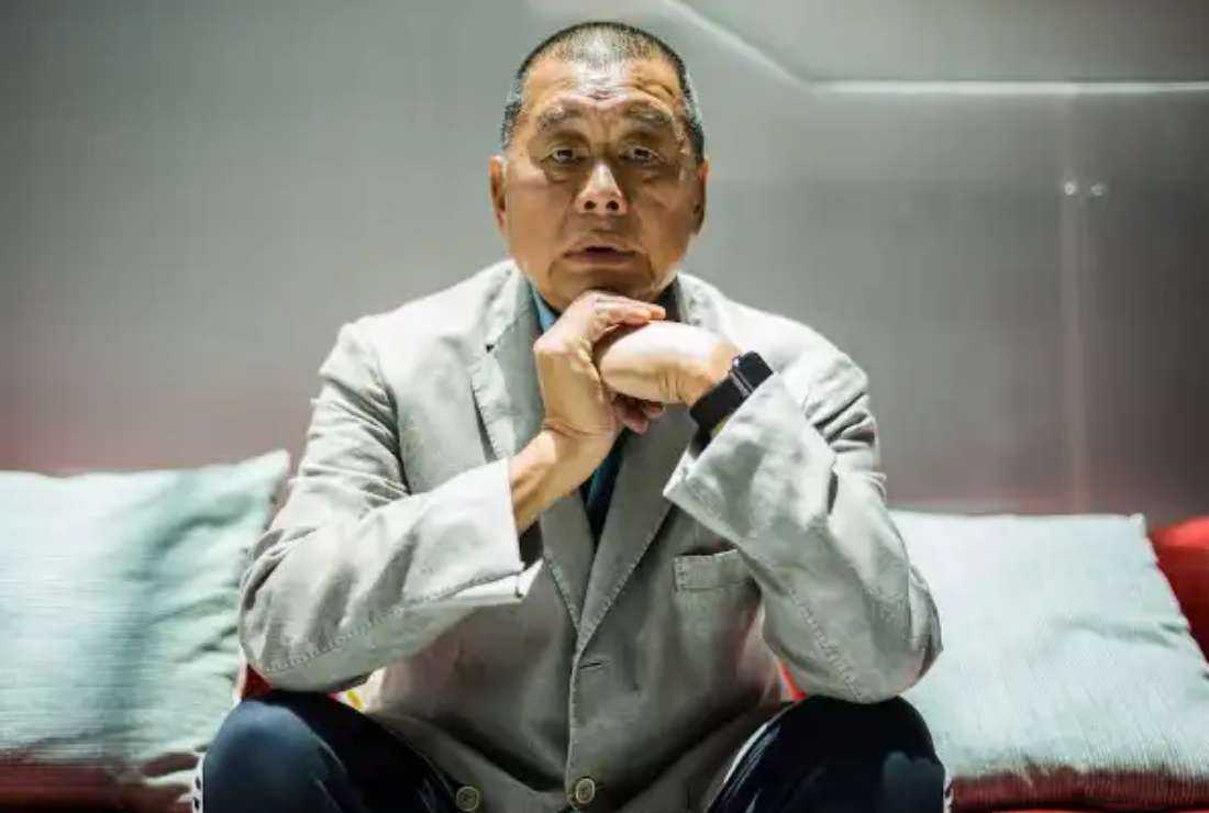 Millionaire media tycoon Jimmy Lai poses during an interview with AFP at the Next Digital offices in Hong Kong, a month before he was arrested on Aug. 10 under Beijing's new national security law.