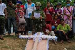 Mass funeral in Myanmar for victims of junta strike
