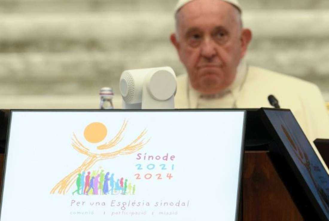 Pope Francis at the first General Congregation of the General Assembly of the Synod