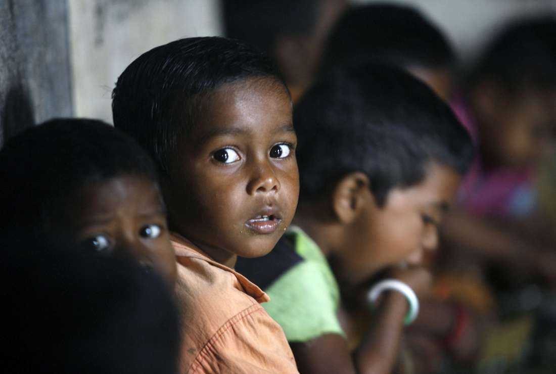  Children at a refugee camp in 2008 after fleeing Christian persecution in Kandhamal