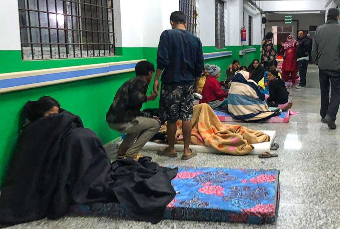  Survivors are seen at a corridor of the Jajarkot district hospital in the aftermath of an earthquake in Jajarkot on Nov. 4.