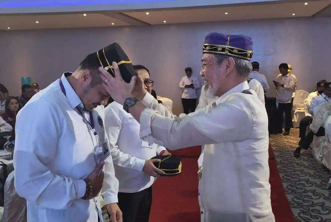 Freemasons are seen during a gathering in the Bicol region of the Philippines on Jan. 16