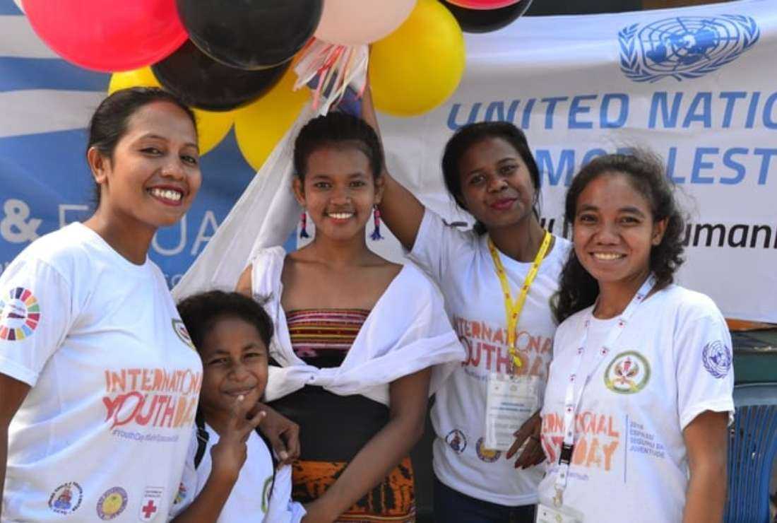 Young people in Timor-Leste observe the International Youth Day in 2018. A recent World Bank-sponsored report found nearly 20 percent of the nation's youth do not study or work due to lack of basic services