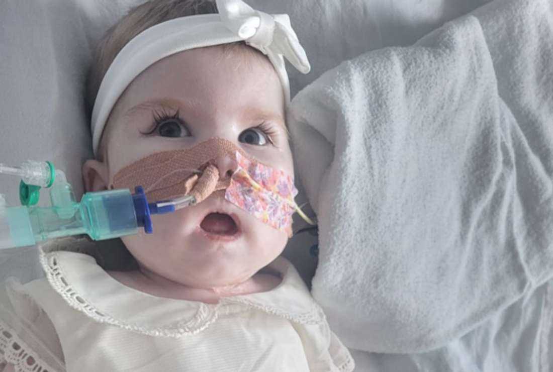 Indi Gregory, an 8-month-old child suffering from a degenerative disease, pictured on the day of her baptism Sept. 22 has been at the center of a legal battle in the U.K. to keep her on life support
