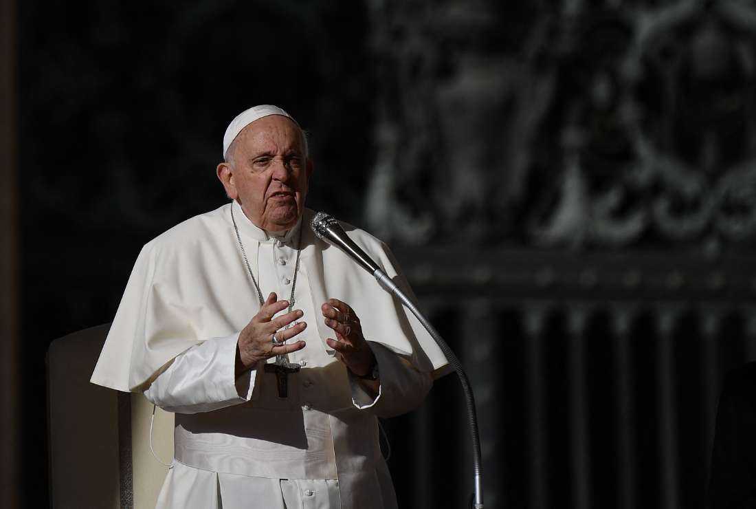 Pope Francis attends the weekly general audience on Nov. 8 at St Peter's square in The Vatican