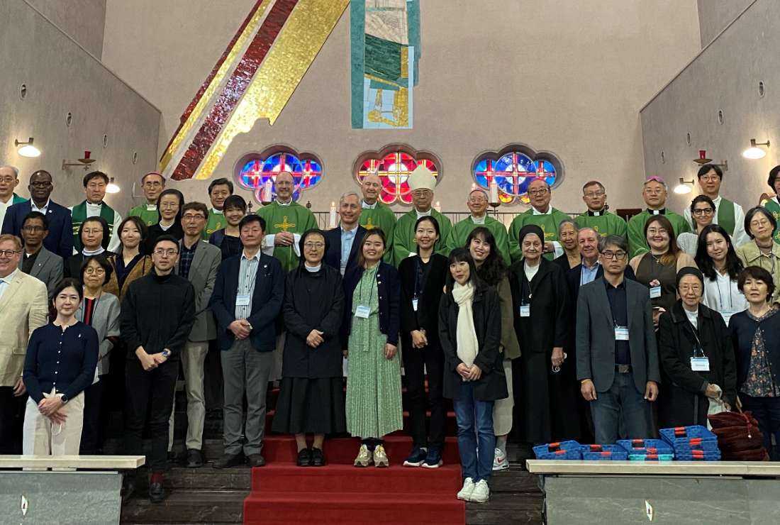 Participants of 2023 Catholic Korean Peninsula Peace Forum pose for a photo at the World Peace Memorial Cathedral in Hiroshima, Japan on Oct. 29.