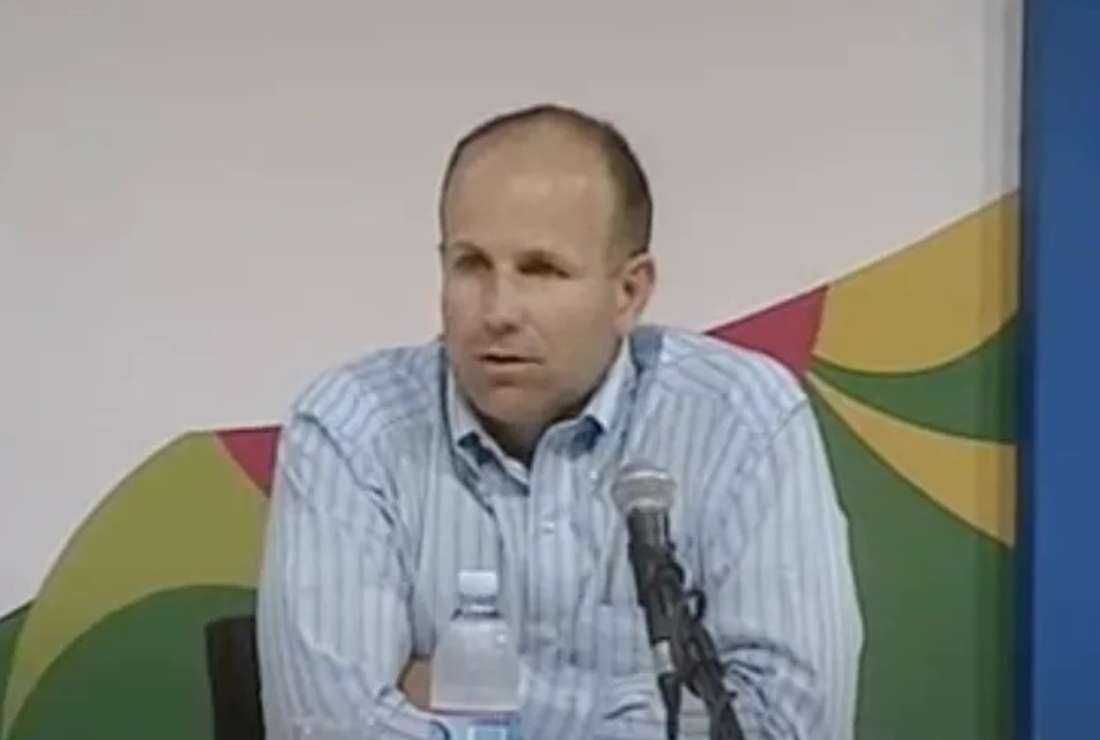 Christopher Bacich, former U.S. national leader of the Communion and Liberation movement, speaks at the 2009 Rimini gathering. 