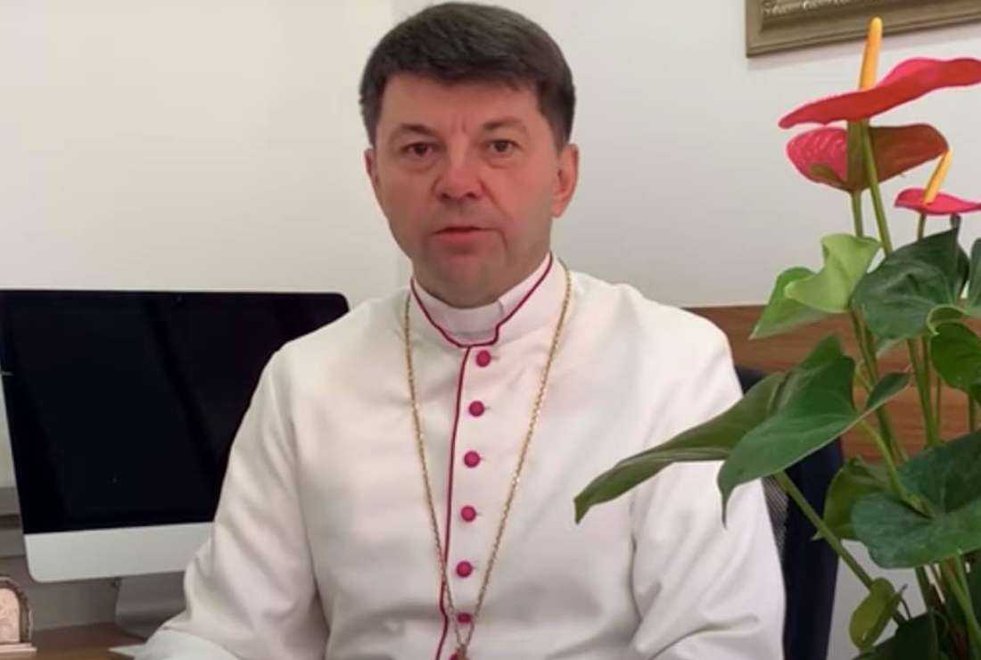 Archbishop Marek Zalewski is seen in a video addressing Catholics after he was appointed the first resident papal representative in Vietnam on Dec. 23, 2023. 