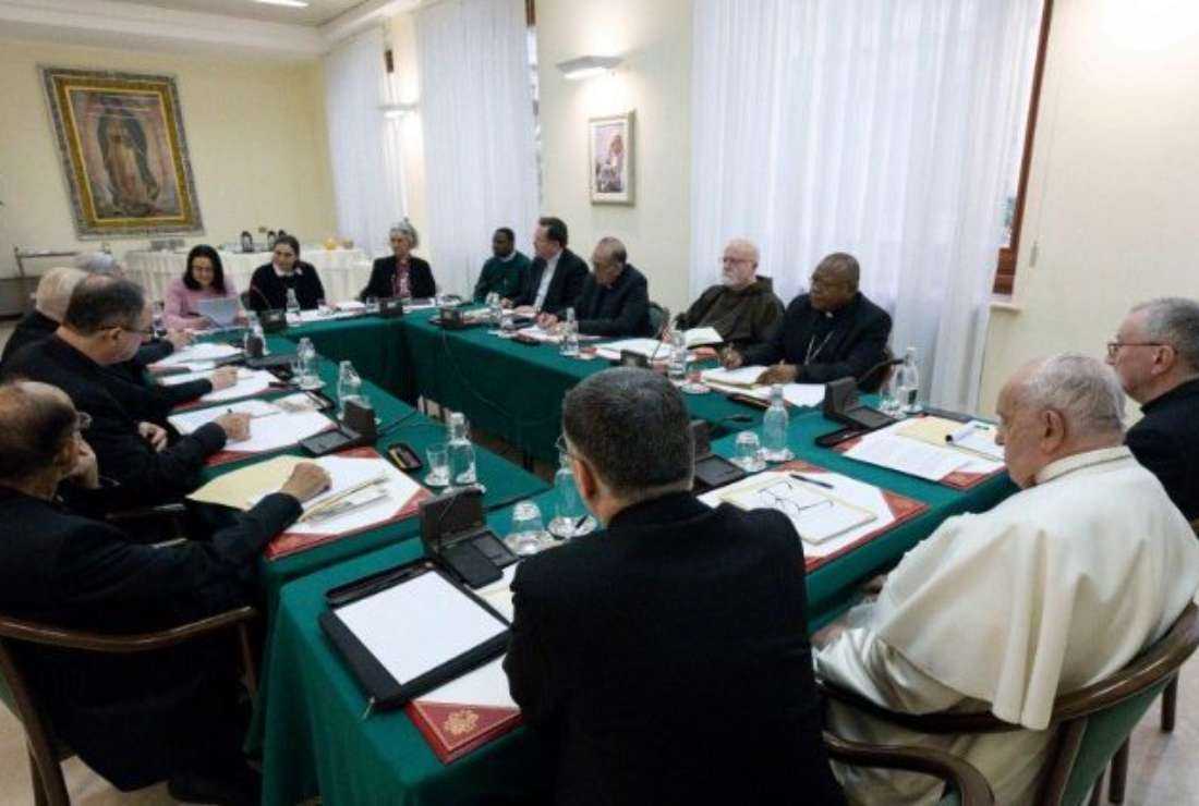 Pope Francis presides at a Council of Cardinals Meeting in the Vatican.