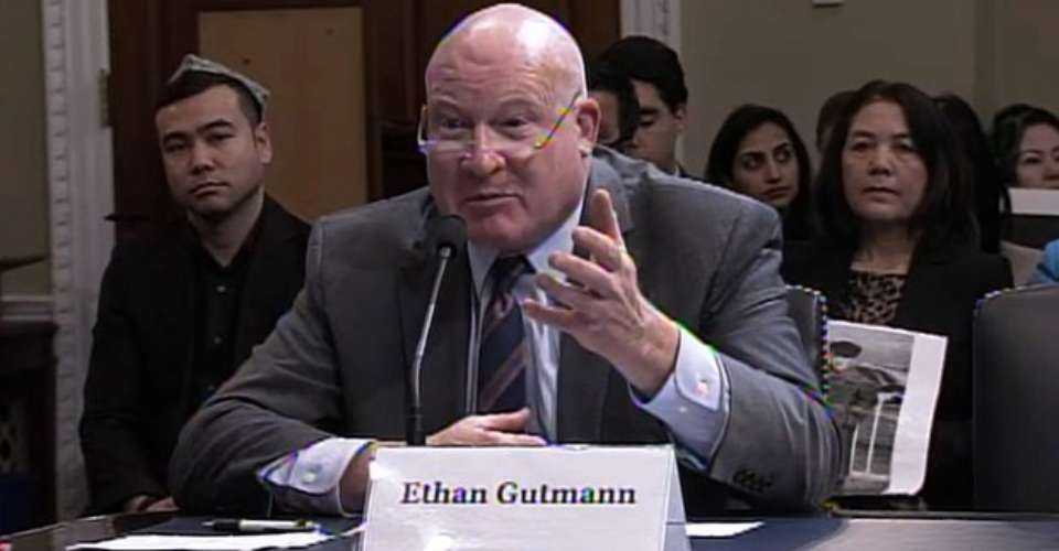 Ethan Gutmann, a research fellow at the Victims of Communism Memorial Foundation, testifies to the Congressional-Executive Commission on China on Capitol Hill in Washington, D.C., on March 20, 2024. 