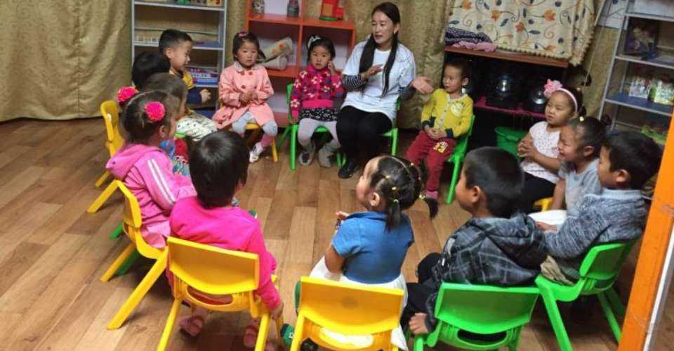 An education program for children in progress in Mongolia. The Mongolian Catholic has some 1,400 members who access the scripture through a translated Protestant version which has 66 books in contrast to the 73 books of the Catholic Bible.