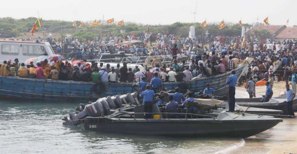 Catholic pilgrims from India and Sri Lanka travel by boat to celebrate St. Anthony's feast every year, on Katchatheevu Island in the Palk Strait.