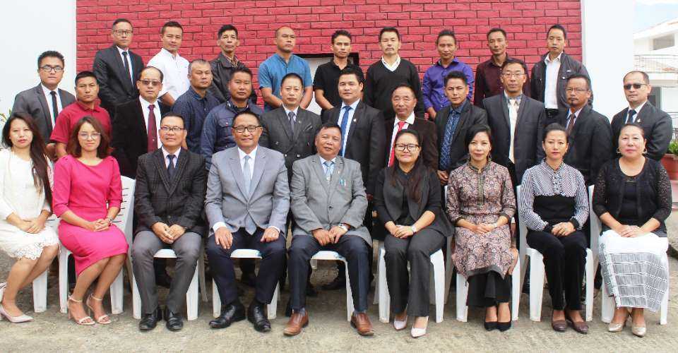 Members of the Nagaland Baptist Church Council pose for a photo session as part of the Church visitation program in 2019.