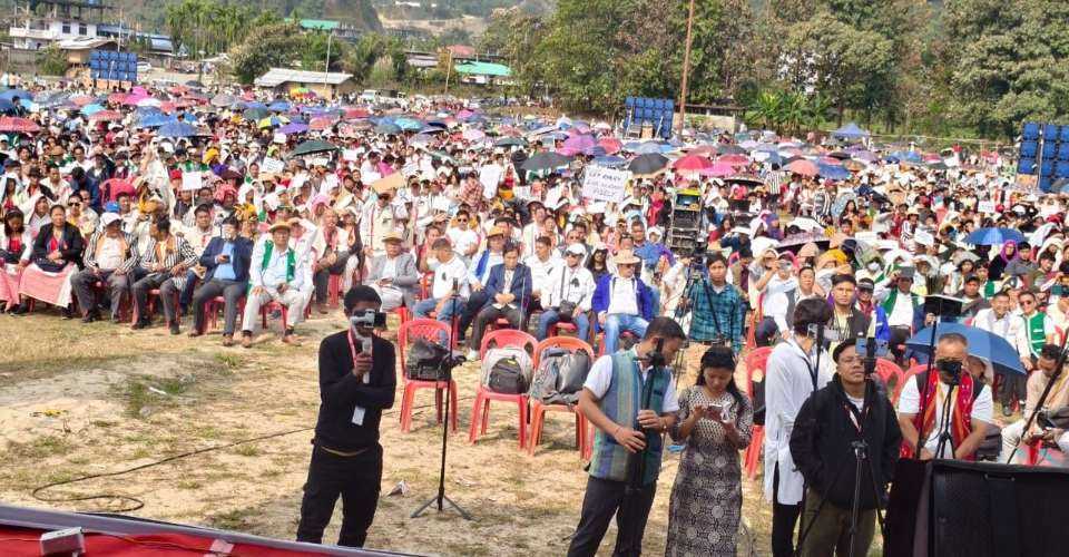 Indian Christians of different denominations at a peaceful protest against the Arunachal Pradesh Freedom of Religion Act, 1978, in Itanagar on March 6.